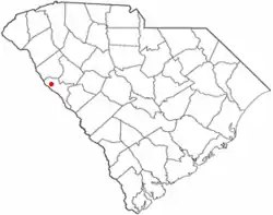 Location of Willington, South Carolina