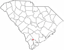 Location of Yemassee, South Carolina