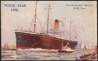 Postcard of SS Medic
