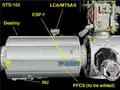ESP-1 و مکان‌های نصب سخت افزار در Destiny در طول STS-102