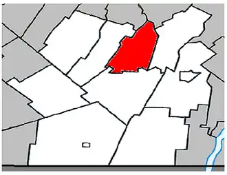 Location within Les Jardins-de-Napierville Regional County Municipality.
