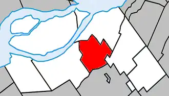 Location within Beauharnois-Salaberry Regional County Municipality.