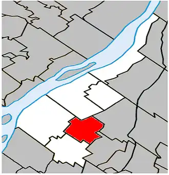 Location within Marguerite-D'Youville Regional County Municipality.