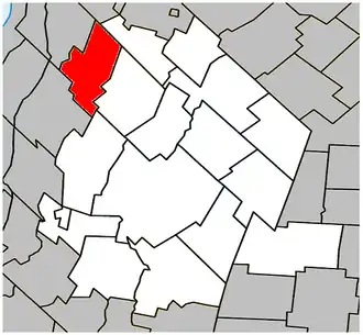 Location within Les Maskoutains Regional County Municipality.