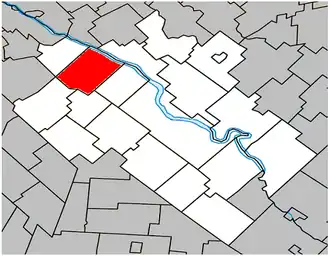 Location within Drummond Regional County Municipality.