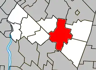 Location within Rouville Regional County Municipality.