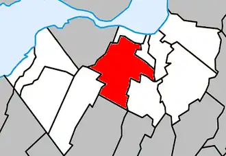 Location within Roussillon Regional County Municipality.