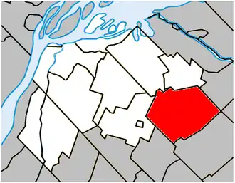 Location within Pierre-De Saurel Regional County Municipality.