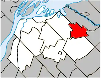 Location within Pierre-De Saurel Regional County Municipality.
