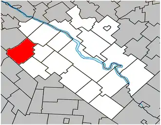 Location within Drummond Regional County Municipality.