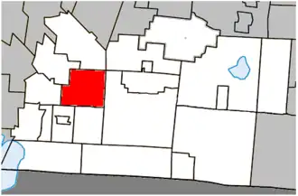 Location within Brome-Missisquoi Regional County Municipality.
