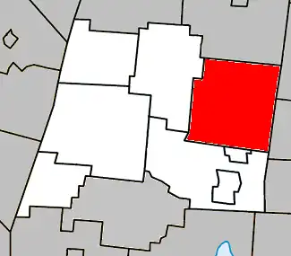 Location within La Haute-Yamaska Regional County Municipality.