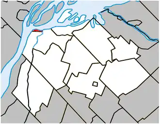Location within Pierre-De Saurel Regional County Municipality.