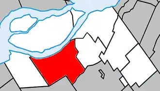 Location within Beauharnois-Salaberry Regional County Municipality.
