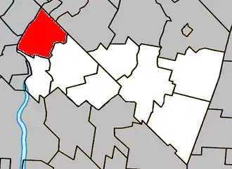 Location within Rouville Regional County Municipality.