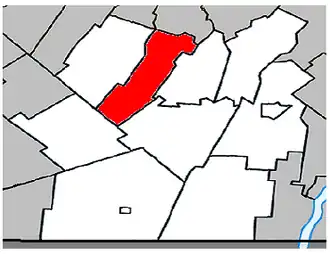 Location within Les Jardins-de-Napierville Regional County Municipality.