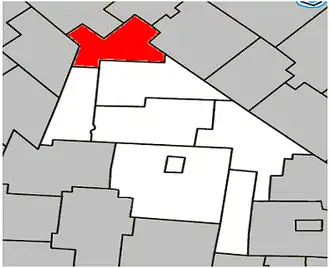 Location within Acton Regional County Municipality.