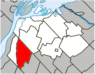 Location within Pierre-De Saurel Regional County Municipality.