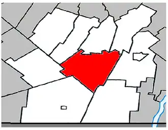 Location within Les Jardins-de-Napierville Regional County Municipality.