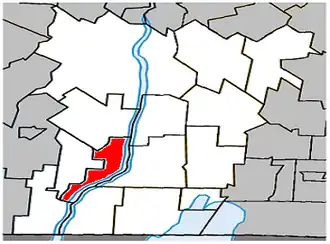 Location within Le Haut-Richelieu Regional County Municipality.