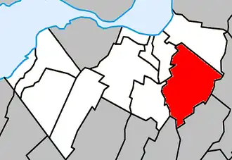 Location within Roussillon Regional County Municipality.