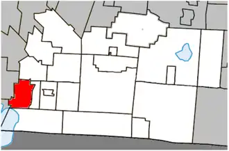 Location within Brome-Missisquoi Regional County Municipality.