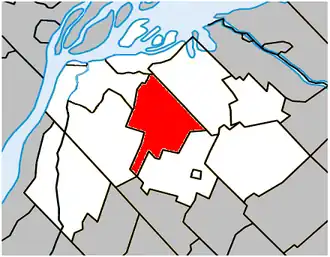 Location within Pierre-De Saurel Regional County Municipality.