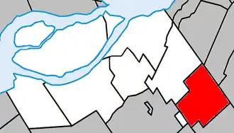 Location within Beauharnois-Salaberry Regional County Municipality.