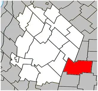 Location within Les Maskoutains Regional County Municipality.