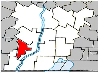 Location within Le Haut-Richelieu Regional County Municipality.