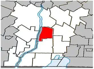 Location within Le Haut-Richelieu Regional County Municipality.