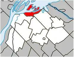 Location within Pierre-De Saurel Regional County Municipality.