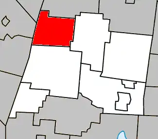 Location within La Haute-Yamaska Regional County Municipality.