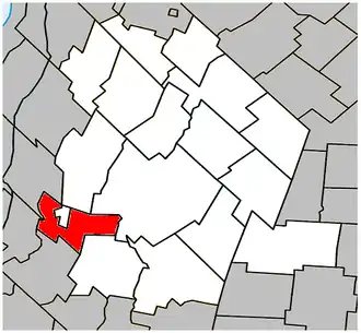 Location within Les Maskoutains Regional County Municipality.