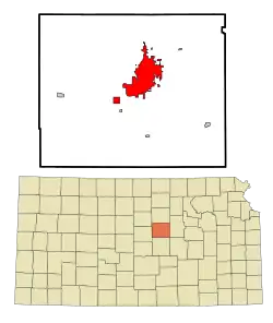 Location of Salina, Kansas