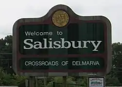 Sign at entrance on U.S. Route 13 Business.