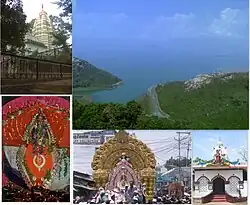از بالا چپ به راست:معبد Budharaja, Hirakud, معبد گاندی، Sitalsasthi Carnival, Samaleswari Temple