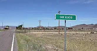 Entering San Acacio from the east on State Highway 142
