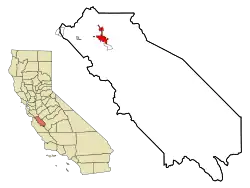 Location in شهرستان سن بنیتو، کالیفرنیا و ایالت کالیفرنیا