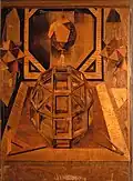 شکل هندسی (۱۵۳۷) در چوب intarsia توسط Fra Damiano da Bergamo، بولونیا، ایتالیا