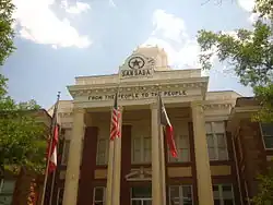 The San Saba County Courthouse in San Saba with emblem "From the People to the People."