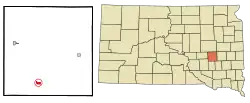 Location in Sanborn County and the state of داکوتای جنوبی