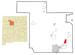 Location of San Felipe Pueblo, New Mexico