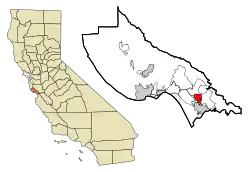 Location in شهرستان سانتا کروز، کالیفرنیا و ایالت کالیفرنیا