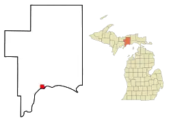 Location of Manistique, Michigan