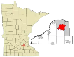 Location of the city of Prior Lakewithin Scott County, Minnesota
