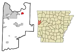 Location in Sebastian County and the state of آرکانزاس