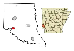 Location in Sevier County and the state of آرکانزاس