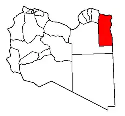 محدوده فعلی استان بطنان لیبی