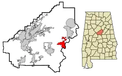 Location in شهرستان شلبی، آلاباما and the state of آلاباما